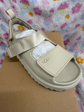 UGG Kids Cream/Tan Platform Sport Sandal